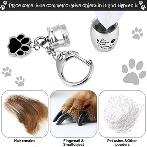 Guci hewan peliharaan kenang-kenangan Mental guci kotak hewan Souvenir gantungan kunci untuk kucing anjing ornamen Abu pemakaman peti & guci hewan peliharaan - Product Image 6