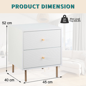 Bàn đầu giường bằng gỗ sang trọng hiện đại với 2 ngăn kéo và 4 chân kim loại - Product Image 6