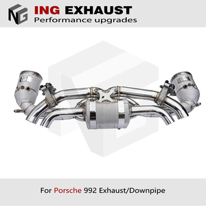 ING scarico in acciaio inox Pors che 992 2019 + 911 992 Carrera 3.0T Turbo S Targe 4S con valvola Catback tubo - Product Image 3