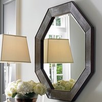 Ensemble de meubles de chambre à coucher modernes haut de gamme avec commode à 8 tiroirs et miroir, personnalisable en bois de chêne pour salon