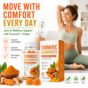 Gummies sans sucre au curcuma et curcumine avec extrait de gingembre et de poivre <span class=keywords><strong>noir</strong></span> 500mg – Soutien végétalien pour les articulations et le bien-être – OEM - Product Image 2