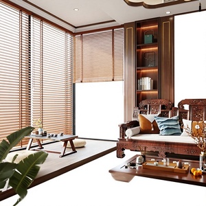 Voilage en bois massif à persiennes en tilleul, design Chinoiserie, occultant sol-plafond, pour bureau, maison, <span class=keywords><strong>chambre</strong></span>, bureau, salon, salle à manger - Product Image 1