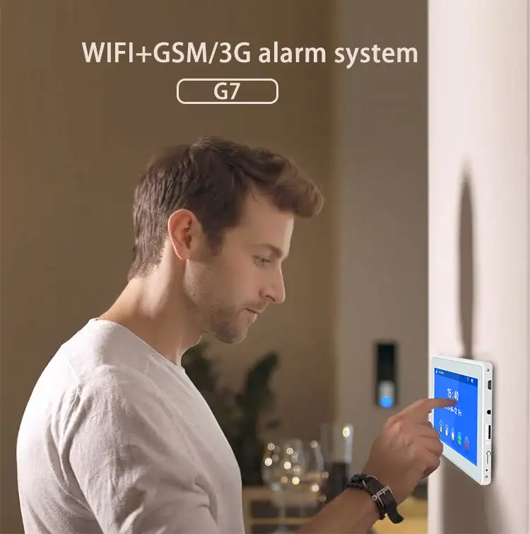 7 Inch Full Screen Smart Draadloze Alarmsysteem Wifi/Gsm Alarmsysteem Anti Inbraak Auto Dial