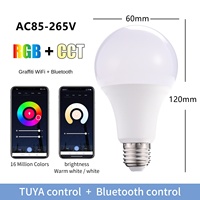 Ampoule intelligente Tuya WiFi RGBCW à intensité variable, compatible avec la commande vocale Alexa, lumière LED à changement de couleur, fabriquée en usine