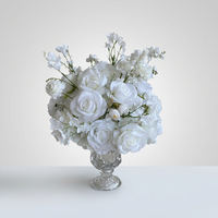 Arrangements floraux artificiels en soie personnalisés de 30 cm à 80 cm, grandes boules de fleurs blanches pour centre de table de mariage