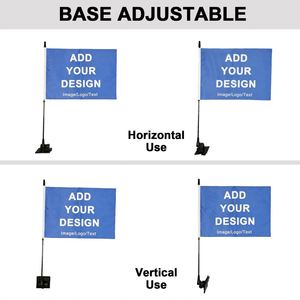 ธงติดฝากระโปรงรถยนต์แบบกำหนดเอง เป็นมิตรกับสิ่งแวดล้อม ทำจากโพลีเอสเตอร์ พิมพ์สองด้าน พร้อมคลิปหนีบกระจกรถยนต์ ดีไซน์เสาพลาสติก - Product Image 2