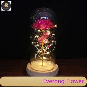 Flores artificiales <span class=keywords><strong>2022</strong></span>, flor eterna de lámina de oro de 24 quilates con luces de cadena, rosa de <span class=keywords><strong>la</strong></span> <span class=keywords><strong>Bella</strong></span> <span class=keywords><strong>y</strong></span> <span class=keywords><strong>La</strong></span> <span class=keywords><strong>Bestia</strong></span> en cúpula de cristal, regalo para niñas - Product Image 5