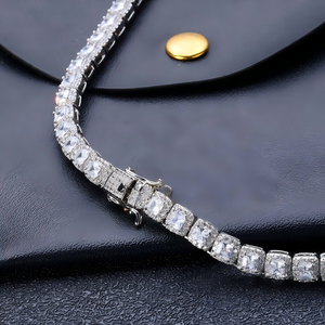 Hip Hop Bling Moissanite Tennis <b>Chain</b> 925 Sterling Silver Custom <b>Iced</b> <b>Out</b> Necklace Diamond Tester Approved - Product Image 6