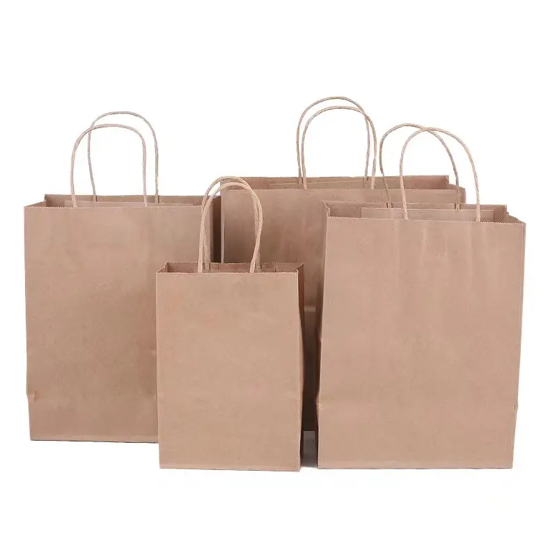 カスタム印刷されたロゴ配達食品包装袋は食品袋レストランクラフト紙袋を持ち帰ります