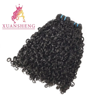 Extensions de cheveux humains brésiliens vierges 100 % purs XuanSheng pour boucles, qualité Remy 10A, double trame tissée à la machine, double tirage