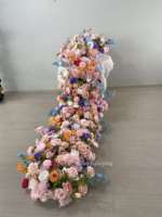 Künstlicher Seidenblumen-Läufer für Treppen Langer Blumen-Gangläufer Hochzeits-Blumenläufer für Treppendekoration
