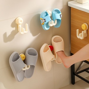 Xinzao <b>Suction</b> <b>Cup</b> Slipper Rack Cream Wall Mounted Bathroom Drainer Durable <b>Hooks</b> For Slippers Towels - Product Image 3
