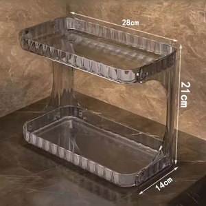 Dual Layer Bathroom Storage Rack Toilet Organizer with Cosmetics Storage <b>Box</b> Desktop <b>Shelf</b> for Washstand Accessories - Product Image 4