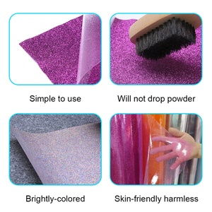 Supercolor Single Side 60cm*100m Glitter White Car <b>Wrap</b> <b>Vinyl</b> 75u DTF Sparkly Glitter Washable PU Film Clothes High Clothing - Product Image 4