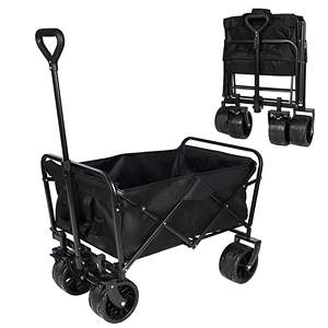 DB Large Capacity 100L Collapsible Folding <b>Beach</b> Wagon <b>Cart</b> 220Lbs Utility <b>Cart</b> with Big Wheels and Heavy Duty Construction - Product Image 5