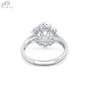 Anillo de compromiso vintage hecho a mano por proveedor de Hong Kong, oro blanco de 18 quilates, anillo de diamantes naturales, engaste semimontado para boda de mujer - Product Image 4