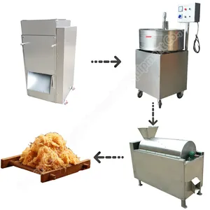 Máquinas para fazer fio dental de porco, triturador automático de carne de frango e frango cozido