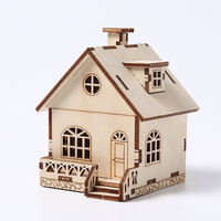Puzzle 3D en bois en forme de maison, découpe laser écologique, modèle à construire soi-même, kit éducatif pour enfants, cadeaux