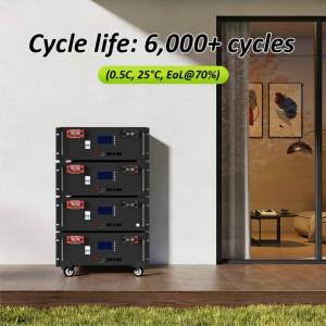 แบตเตอรี่ลิเธียมไอรอนฟอสเฟตสำหรับเก็บพลังงานแสงอาทิตย์ในบ้าน ขนาด 5kWh 10kWh 15kWh 16kWh 48V 51.2V แบบติดตั้งบนชั้นวาง สำหรับใช้ในที่อยู่อาศัย - Product Image 2
