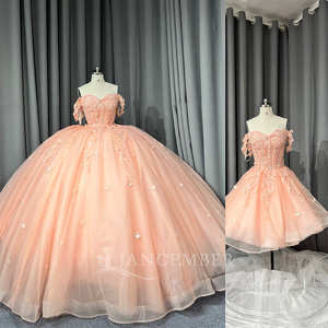 Robes de bal longues Lsmu183 pour Quinceañera, robes de soirée roses pour filles, corset en dentelle, pour princesse de 15 ans - Product Image 2