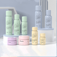 Bouteille de lotion ronde en plastique PET de 100ml avec pompe à brouillard fin pour les soins de la peau et l'emballage des soins personnels