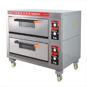 Horno de panadería eléctrico, horno de Pizza de acero inoxidable, 2 cubiertas, 4 bandejas, precio en venta