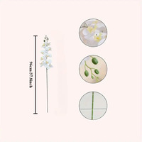 Fleurs d'orchidées artificielles, 9 têtes, Phalaenopsis, soie, réaliste, toucher réel, blanc, longue tige, décoration de mariage, décoration de la maison, événements