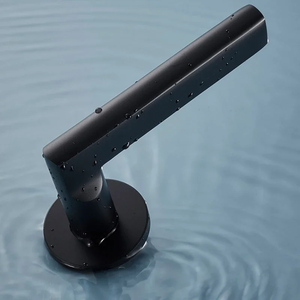 Poignée de porte antivol en acier inoxydable 304, à clé, tube creux, peinture pulvérisée, finition noire givrée, couvercle séparé, angle droit - Product Image 2