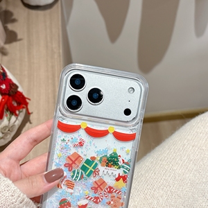 <span class=keywords><strong>Coque</strong></span> de Noël à Paillettes Liquides Scintillantes et Paillettes Coulissantes pour <span class=keywords><strong>iPhone</strong></span> 17 16 15 14 13 12 <span class=keywords><strong>11</strong></span> Pro Max – Cadeau de Noël Père Noël - Product Image 3