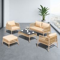 Bestseller 5-teiliges Rattan-Gartenmöbel-Set OEM Outdoor Aluminium-Sofagarnitur Garten-Sessel Wasserdicht