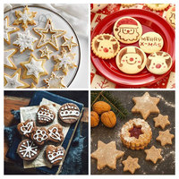Roestvrijstalen Ster Rond Biscuit Hart Sandwich Snijders Bloem Koekjesgereedschap Voor Kerst Cookie Cutters Set
