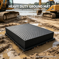 Tapis de protection du sol en HDPE 4x8 pieds, planche de base routière robuste de 1/2 pouce pour excavatrices, grues, travaux d'arboriculture et chantiers de construction
