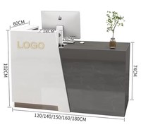 Comptoir de bar en bois de luxe moderne, petit bureau d'accueil pour les espaces commerciaux - pour les magasins de vêtements, les salons de beauté, les bureaux d'accueil