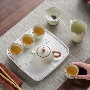 Nuevo Set de Té de Cerámica Ru Kiln 2025 para Viaje, Estilo Kung Fu - Juego de Tazas y Tetera Portátil para Exteriores, Estilo Chino Moderno, Personalizable - Product Image 3
