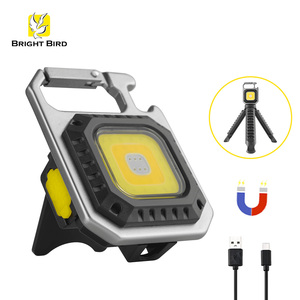 Parlak kuş şarj edilebilir taşınabilir Cob LED Torch anahtarlık USB şarj manyetik ışıklı anahtarlık ile su geçirmez el feneri - Product Image 1
