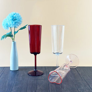 Verres à champagne en <span class=keywords><strong>plastique</strong></span> coloré personnalisables en forme de cœur en acrylique, verres à jus réutilisables, gobelets en <span class=keywords><strong>plastique</strong></span> personnalisés - Product Image 5
