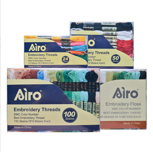 24PCS mỗi hộp 482 Màu sắc Airo Cross Stitch thêu chủ đề chất liệu sợi bông tự làm - Product Image 1