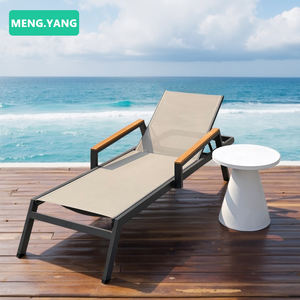 أثاث حديث خارجي للحديقة ، أثاث فناء ، كراسي استلقاء شمسية بمسند لخشب الساج من الألومنيوم ، كرسي صالة وحمام سباحة - Product Image 4