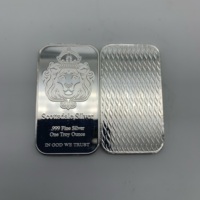 Accessoires de présentation non magnétiques en alliage de zinc plaqué argent, barres Scottsdale Lion d'une once, décorations