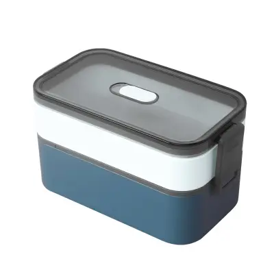 Huishoudelijke Goed Ware Food Grade Lunchbox Milieuvriendelijke Dubbele Laag Magnetron Veilig Droog Voedsel Plastic Opslag Bento Box