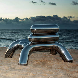 เก้าอี้พักผ่อนกลางแจ้ง ML-SC01 รุ่นหรูหรา ทำจากไฟเบอร์กลาส สไตล์นอร์ดิกทันสมัย ทนทาน เหมาะสำหรับโรงแรม เงางามสีเงิน - Product Image 2