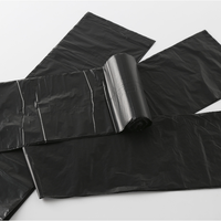 Sac poubelle noir en HDPE Starseal personnalisable, en rouleau, robuste, jetable, 24*28 pouces, avec poignée Flexiloop en PP durable, ISO