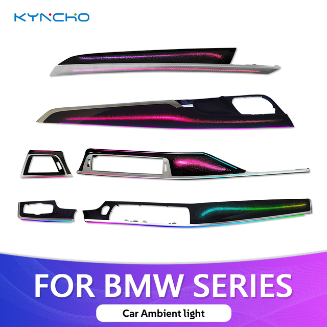 KYNCHO for BMW F10 F15 F25 F30 E70 G11 G20 64 Colors LED Car Ambient Light Kit Bluetooth APP Control 12V Auto Interior Lighting