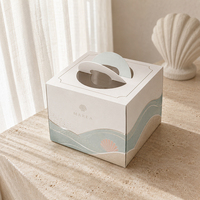 Cajas para Pasteles Altas con Logotipo Personalizado al por Mayor, Cajas para Postres con Ventana Transparente, Empaque de Papel Kraft, Cajas Blancas Personalizadas para Panadería