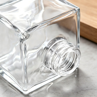 Flacon diffuseur de parfum de luxe carré en verre épais transparent 50ml 100ml 150ml 200ml avec couvercle métallique, récipient vide pour emballage d'arômes domestiques