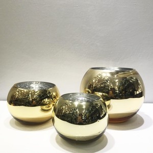 <span class=keywords><strong>Vase</strong></span> à fleurs rond en verre plaqué argent <span class=keywords><strong>doré</strong></span>, luxueux et moderne, fait à la main, pour décoration de mariage et de maison - Product Image 2