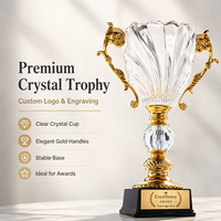 Trofeo de Cristal Tallado Exquisito con Grabado Personalizado y Logotipo Personalizado