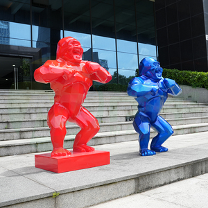 Hot Bán Hiện Đại Châu Âu Sang Trọng Phong Cách Sợi Thủy Tinh Nhựa Nghệ Thuật Ngoài Trời Trang Trí Trong Nhà Hình Học Khỉ Đột Điêu Khắc - Product Image 6