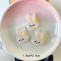 Breloques en résine de gelée, dessins animés, animaux, lapin, ours, fleur, décoration DIY pour coque de téléphone
