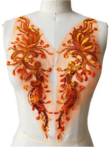 Ecoparty 1 paire de ceintures multicolores à coudre à la main en <span class=keywords><strong>verre</strong></span> avec miroir, fleurs scintillantes en strass, épaules, robe de mariée, patch de bricolage - Product Image 4